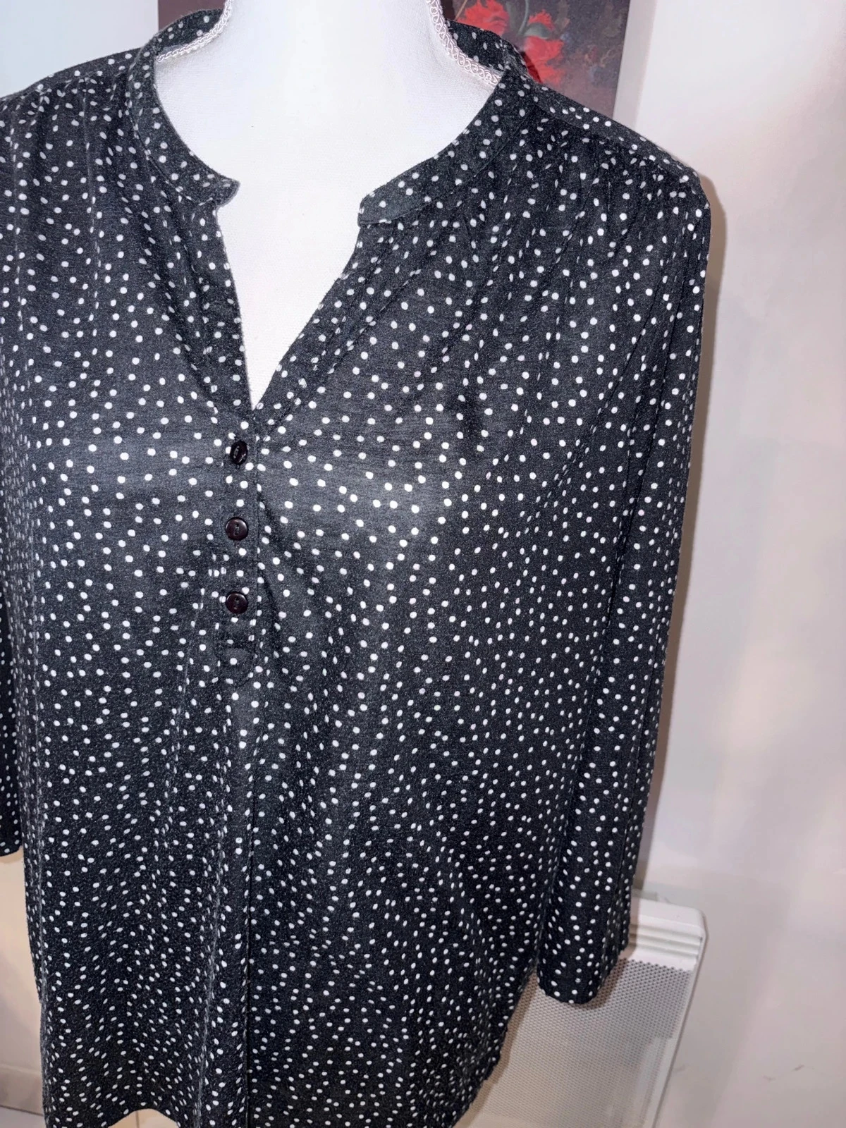 Black thick polka dot blouse FPC size XL / 42 – photo 2